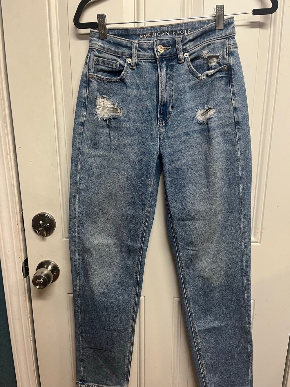 American women stretch Mom straight jeans, size 0